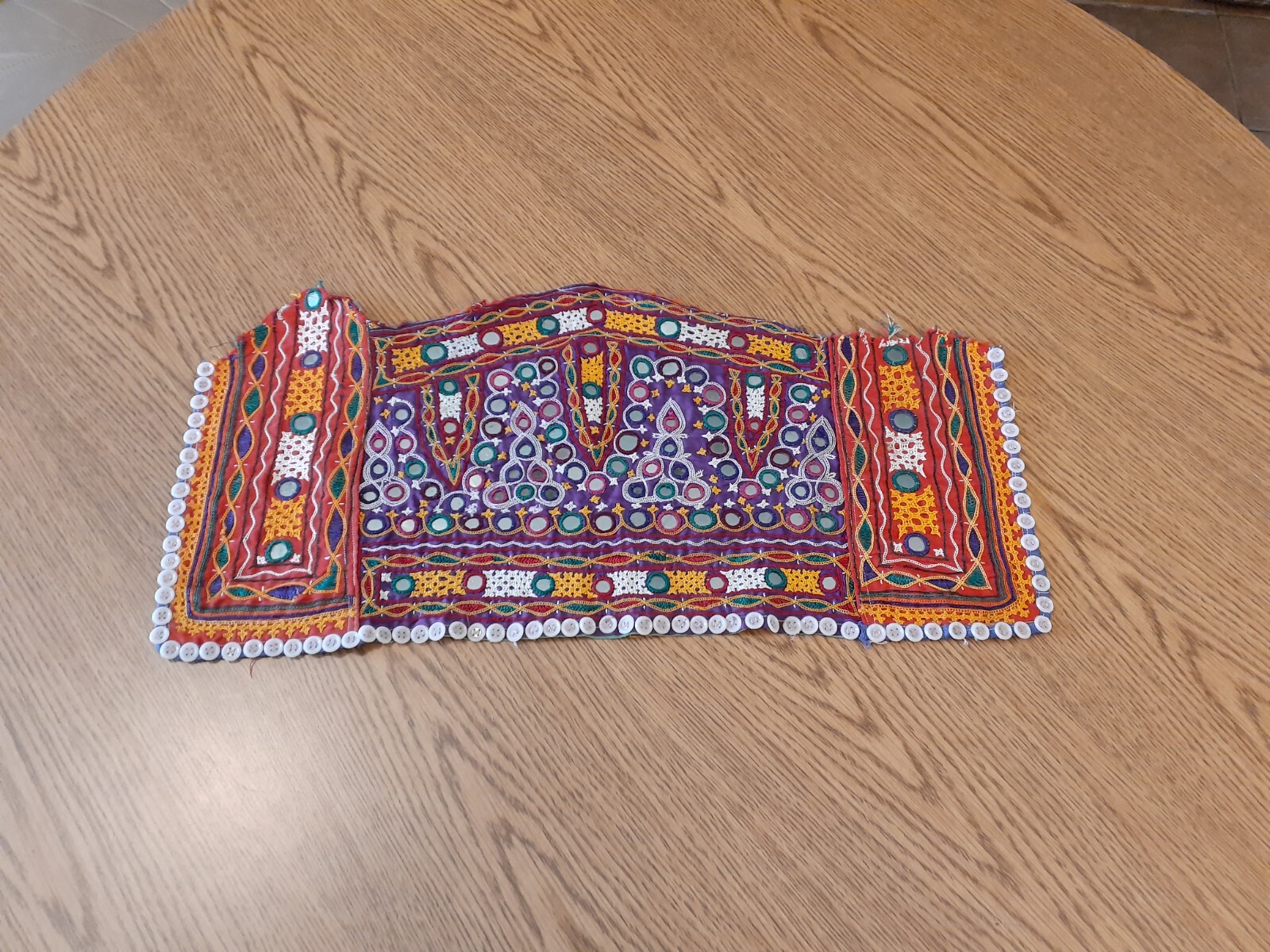 Patchwork Quilt Embroidered Handmade Panel Mirror… - image 2