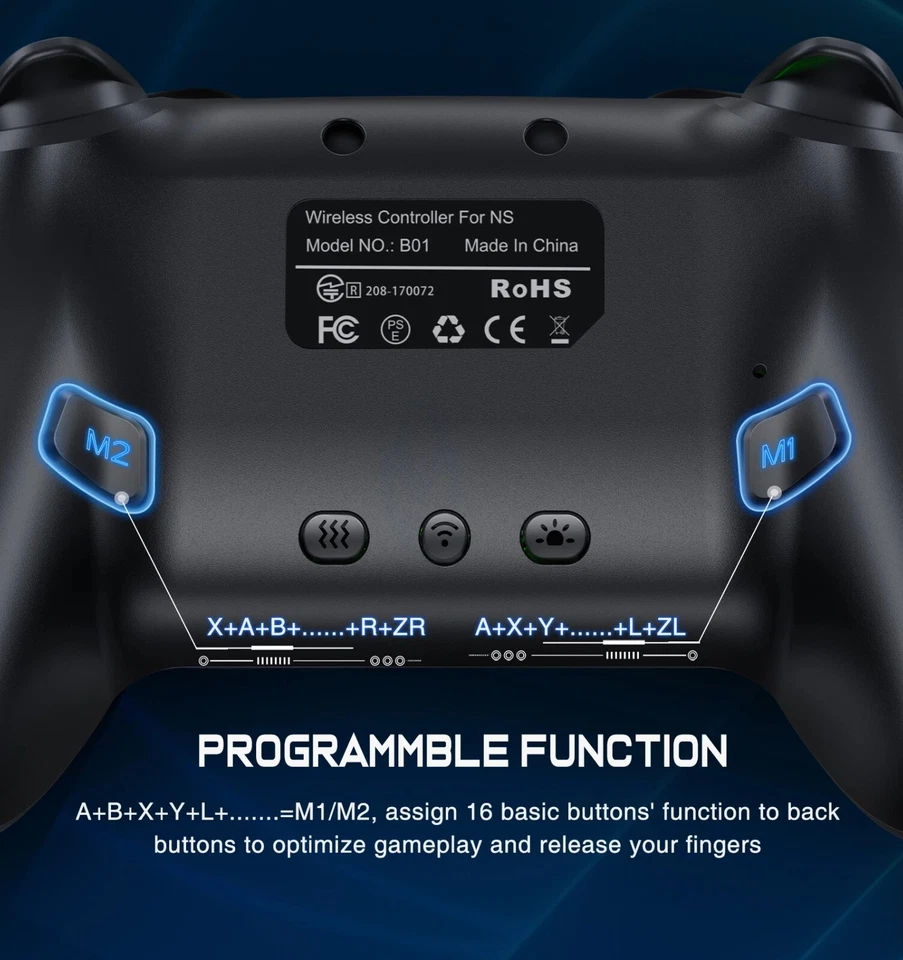 Wireless Controller PC Switch OLED Pc Ps4 Laptop 2 Rücktasten Zocken Gaming Pro - Bild 3 von 4