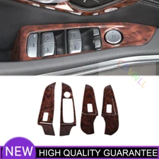 Glass Window Lifting Lock Panel Trim For BMW 3 4 Series G20 2020-2024 Wood Brown