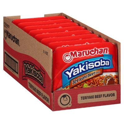 Maruchan Yakisoba Teriyaki Beef, Japanese Instant Ramen Noodles, 4.04 Oz, 8 Ct