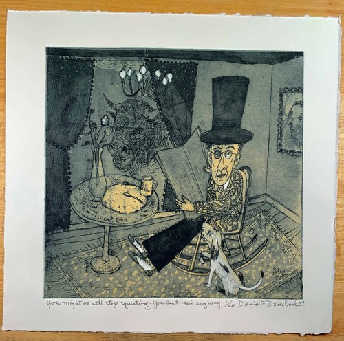YOU MIGHT AS WELL STOP SQUINTING...intaglio / etching by David F. Driesbach 2004 - Picture 3 of 3