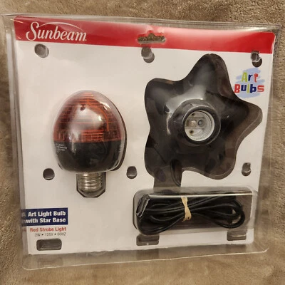 VINTAGE 2005 Sunbeam Art Bulbs Art Light Star Base Red Stroble Light 2W - Image 1 of 3