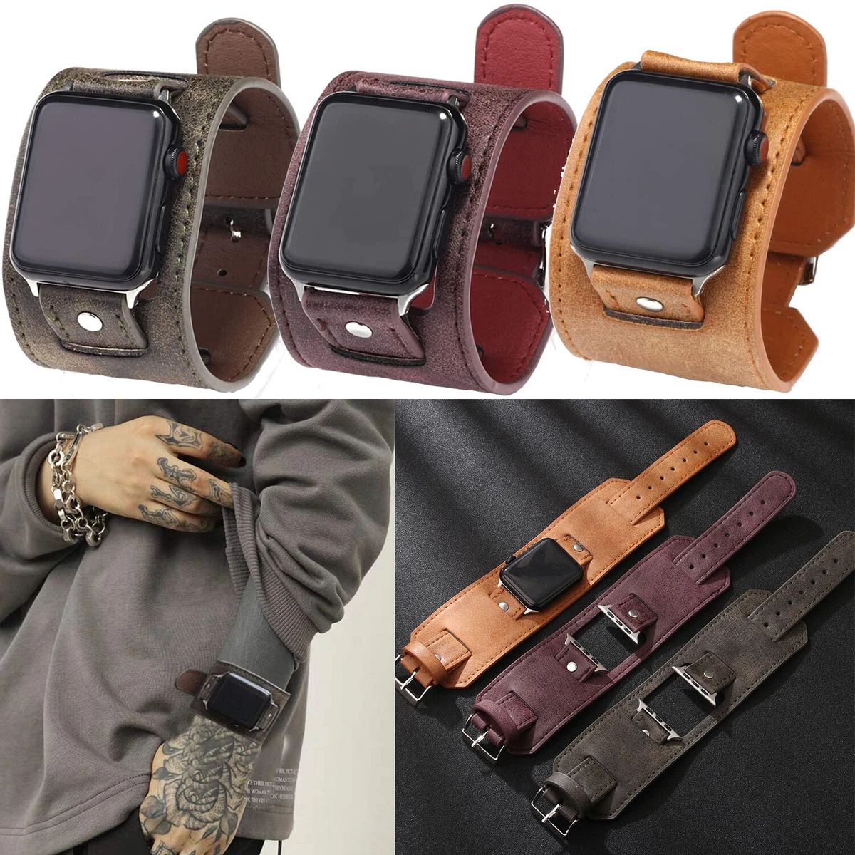 LV-Handmade Design Luxury Leather Apple Watch Band Models  38-40-41-42-44-45-49mm