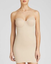 TC Fine Intimates Strapless Bra Nude Slip L60801 Size 36D