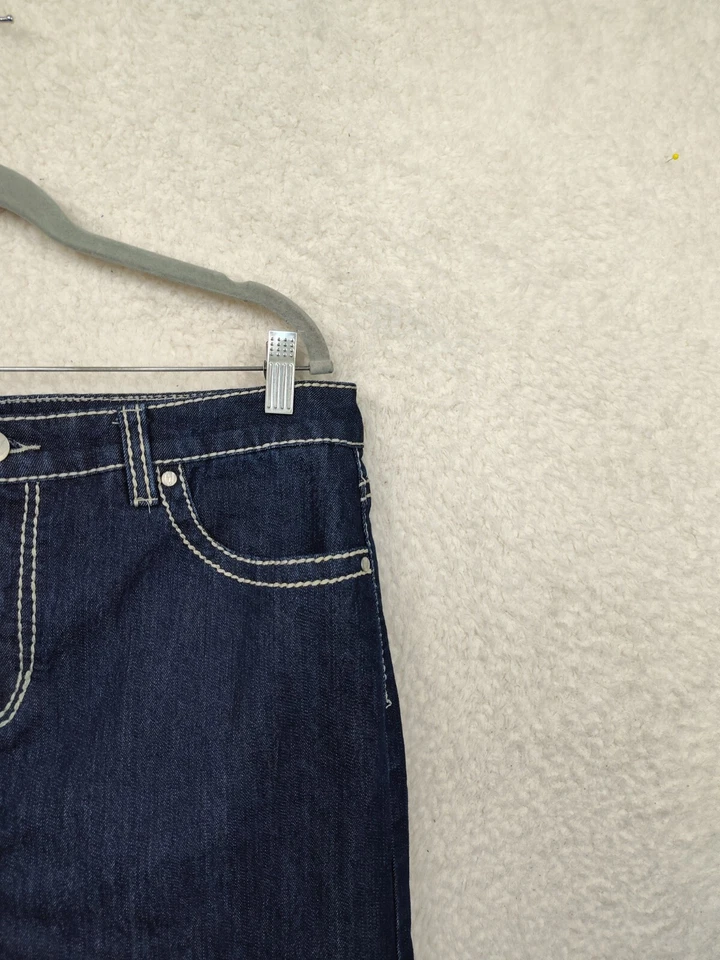 Falda de mujer Nine West 12 azul mezcla de algodón lápiz recto calce regular mini Foto 3 de 4