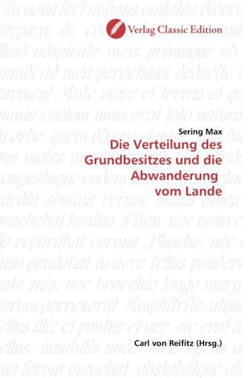 Thumbnail - Die Verteilung Des Grundbesitzes Und Die Abwanderung Vom Lande |