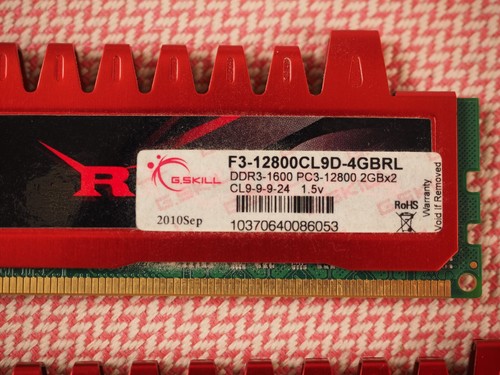 G.Skill F3-12800CL9D-4GBRL DDR3 1600 PC3-12800 2GB x2 4GB RAM - Picture 6 of 7