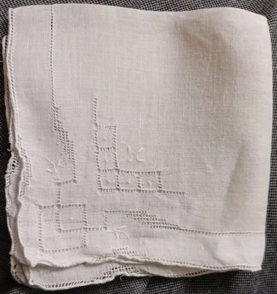 Lote De 12 Pañuelos Vintage Blancos Damas Bordes Crochet 3- Esquina Floral  Foto 4 de 4