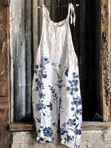 Mono holgado boho de mujer talla grande mono verano retro peto pantalones harén DE - Imagen 26 de 73