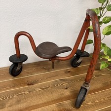 Vintage Late 1940  s Fageol Walkee Kids Bike Tricycle Red Metal Frame Ohio