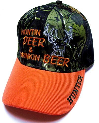 Blaze Orange Bill Camo Hat Cap Hunter 