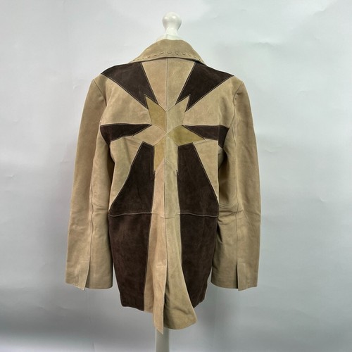 Giacca blazer in pelle scamosciata Free People Shooting Star. Beige. XL.