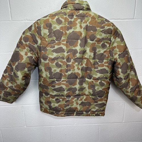 Vintage Camel Reversible Puffer Coat Jacket Camo Blaze Orange Full Zip Hunting M - Picture 10 of 23
