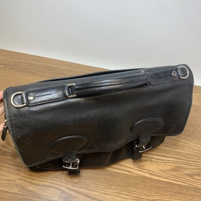 Vintage Coach Black Leather Laptop Briefcase Shoulder Bag J23-5237