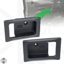 Interior door handle pull surrounds metal for Land Rover Classic Defender Black