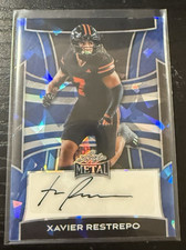 2025 Leaf Metal Football Base Blue Crystal Auto 7/8 Xavier Restrepo #BA-XR1