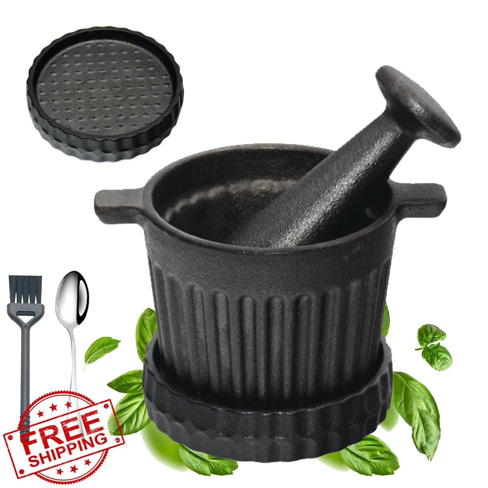 UKEMEN Mortar Pestle Set Small Garlic Grater