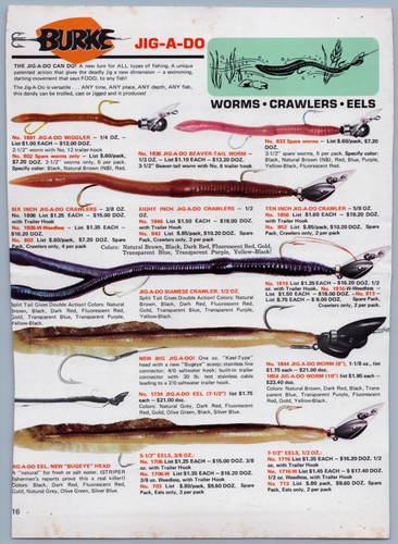 1969 Burke Flex-Plug Fishing Tackle Print Ad Color Chart Catalog Pages ...