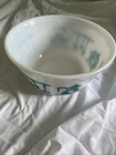 Vintage 1950s Hazel Atlas Kitchen Aids Mixing Bowl Glass Turquoise 7 1/2