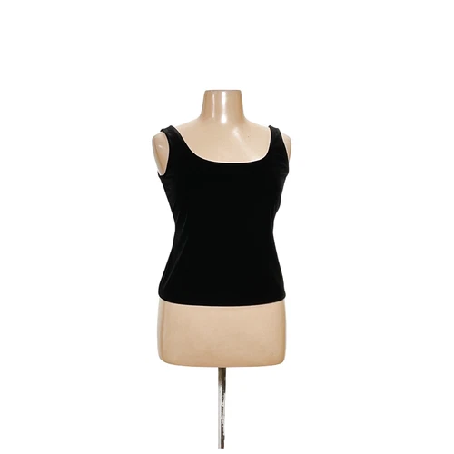 Camiseta sin mangas Alex Evenings de terciopelo negro - Imagen 1 de 4