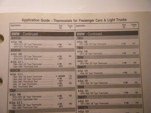 Napa Weatherby 428 Thermostats Gaskets and Seals. Vintage Pre-1996 Parts Catalog - Picture 5 of 7