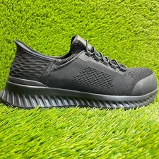 Skechers Tilido Fletchit Mens Size 9 Black Composite Toe Slip Ins Working Shoes