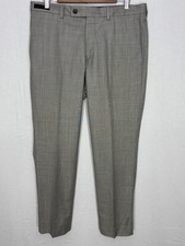 Ted Baker London Jefferson Pants Mens Gray Wool Flat Front Slash Pockets 34R