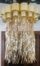 Vintage Kurt S Adler Tinsel  Chandelier Gold Foil Holiday RARE Original Box EUC