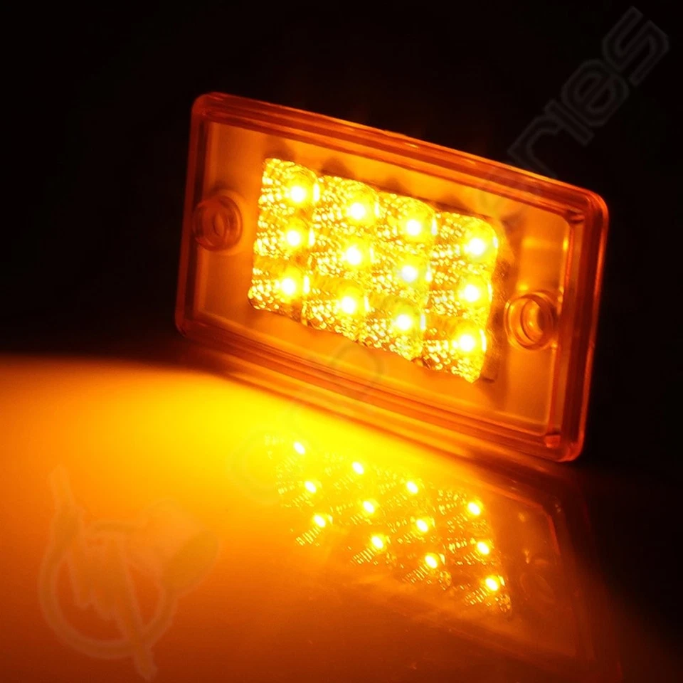 Remolque de camión 5 pares de marcadores laterales de color ámbar con lente ámbar + ámbar transparente señal de giro Foto 4 de 4