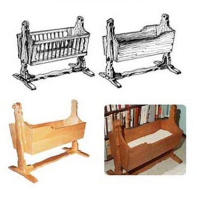 Woodcraft Project Paper Plan to Build Mission American Baby Cradle