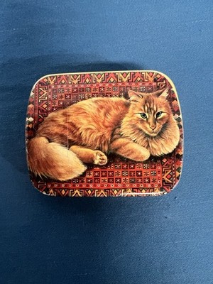 Lesley Anne Ivory Cat Tin Pill Box Orange Long Hair Hunkydory England 