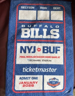 Buffalo Bills NFL Final Regular Season Home Game Towel vs Jets Jan 2026