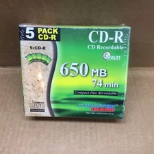 NEW Sealed ComputerWare CD-R 5-Pack - 650MB / 74 Min Recordable Discs