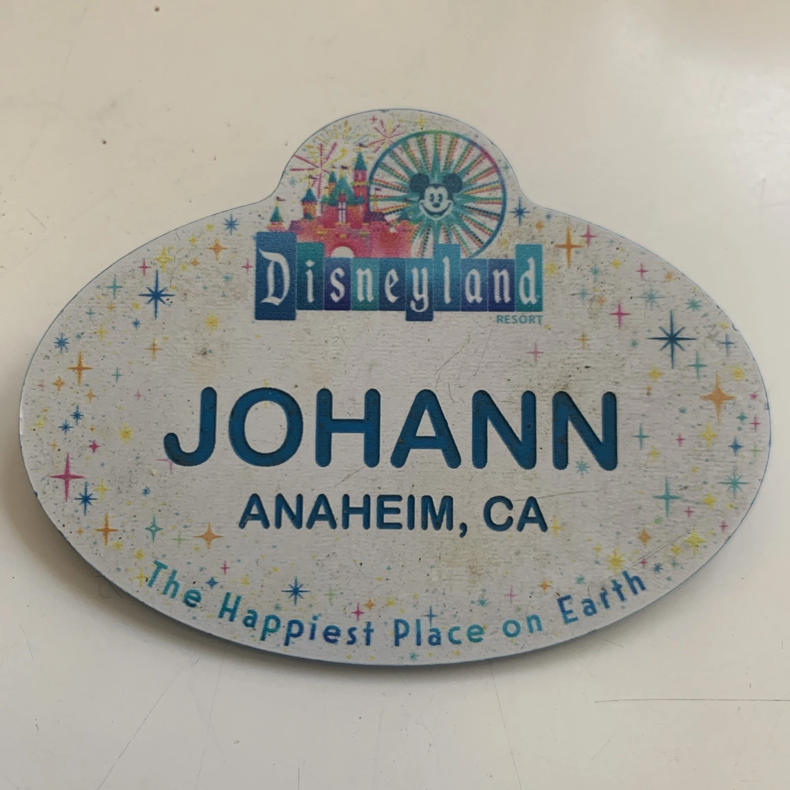 Disneyland Resort Cast Member Pin Name Badge Johann Anaheim California Disney