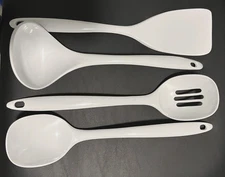 Reston Lloyd Melamine Utensil Set, 4pc, White