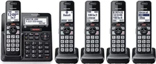 Panasonic Cordless Phone System Answering Machine 5 Handset Bluetooth Call Block