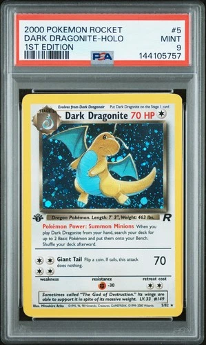 2000 POKEMON ROCKET 1ST EDITION #5 DARK DRAGONITE-HOLO PSA 9