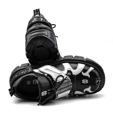 Woman Sneaker Heel Height Platform Punk Style Shoes Gothic Rock Boot Metal Decor