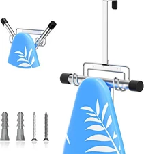 Ironing Board Holder Wall Mount/Over The Door Ironing Board Hanger, Laundry Room