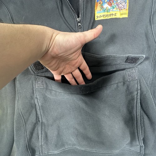 Champion Reverse Weave Hoodie Men's M Black Anorak Super Mario Bros Embroidered - Picture 6 of 10
