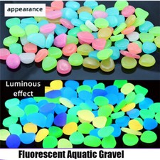 10/200PCS Glow In The Dark Stones Pebbles Luminous Garden Aquarium Fish Tank