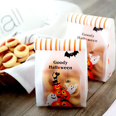 Frosted Halloween Pumpkin Ghost Cello Cellophane Party Favour