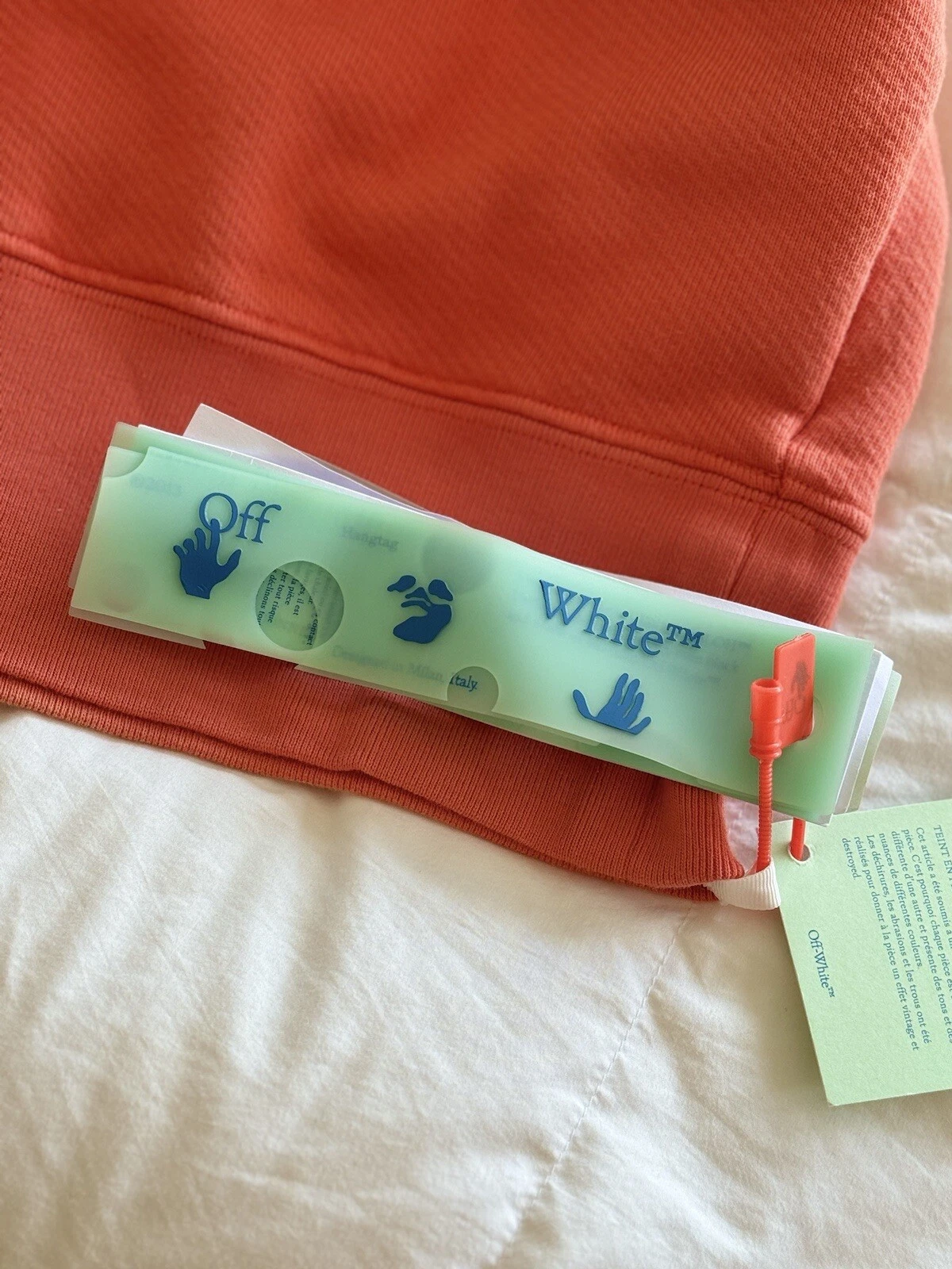 Felpa con cappuccio di design OFF WHITE piccola. Originariamente $760