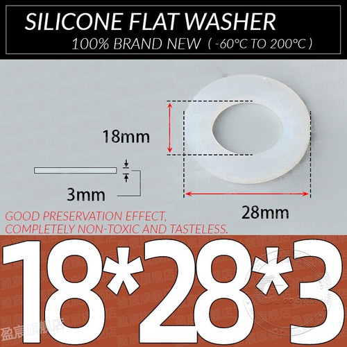 3MM THICK WHITE SILICONE HIGH TEMP FLAT RING RUBBER WASHER SEAL GASKETS 10 PACK - Picture 50 of 73
