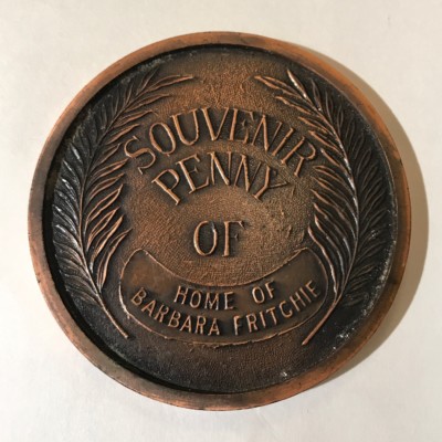 Vintage Large Souvenir Linxoln Penny Home of Barbara Fritchie House Frederick MD