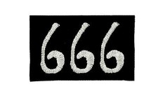 Iron-On Embroidered Patch 666 Biker Satan Black