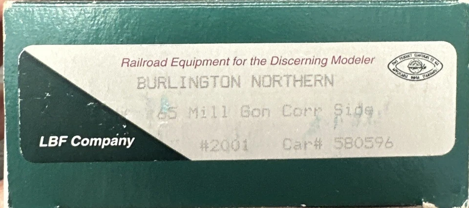LBF HO Kit #2001 65’ Mill Gondola Corr Side Burlington Northern NOS - Image 2 of 3