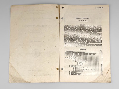 Rare VTG US Department Of Commerce May 1936 Organic Plastics 5 Cents book Manual - Picture 4 of 7