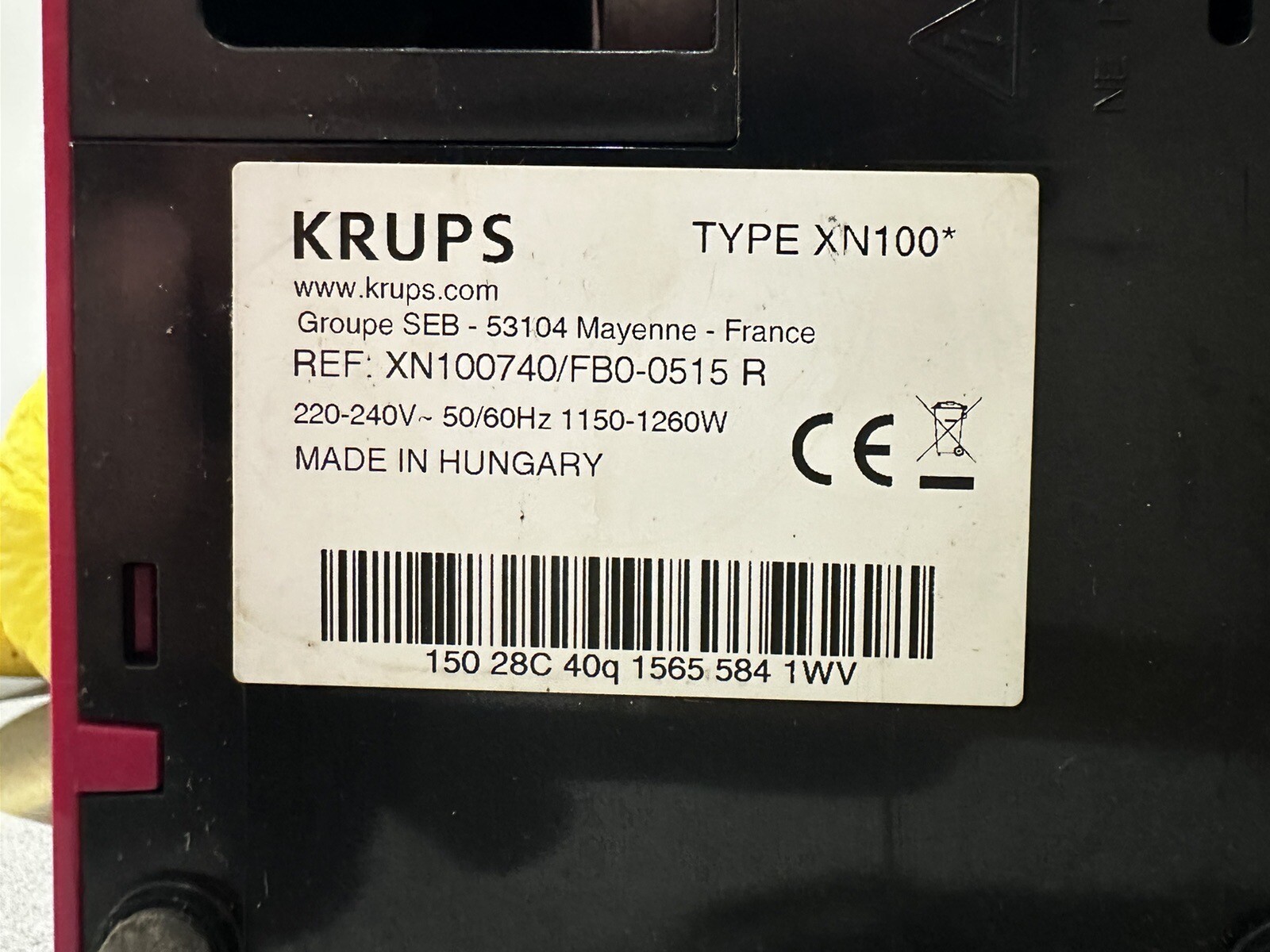 Krups Nespresso Coffee Machine XN100 eBay