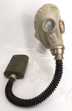 Foreign Military Vintage Rubber Gas Mask, Hose & Filter Cannister